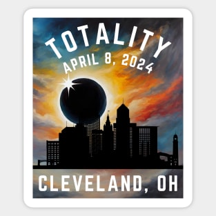 Eclipse April 8 2024 Cleveland Ohio Sticker